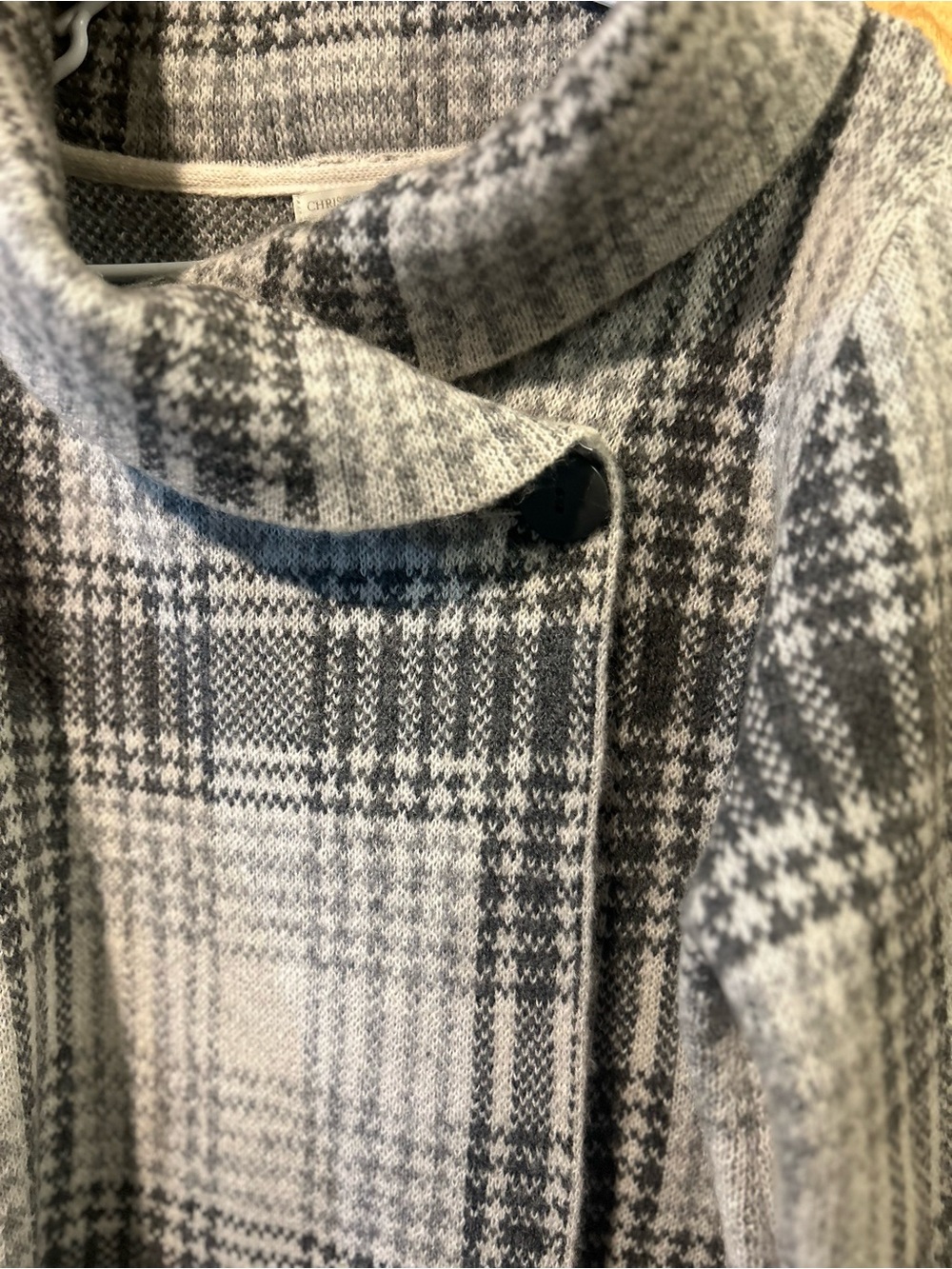 Christian Siriano Gray Plaid Pea Coat